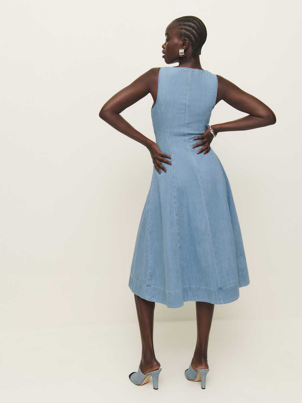Reformation Sebastien Denim Midi Dress - Savannah
