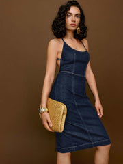 Reformation Crosley Denim Midi Dress - Reservoir