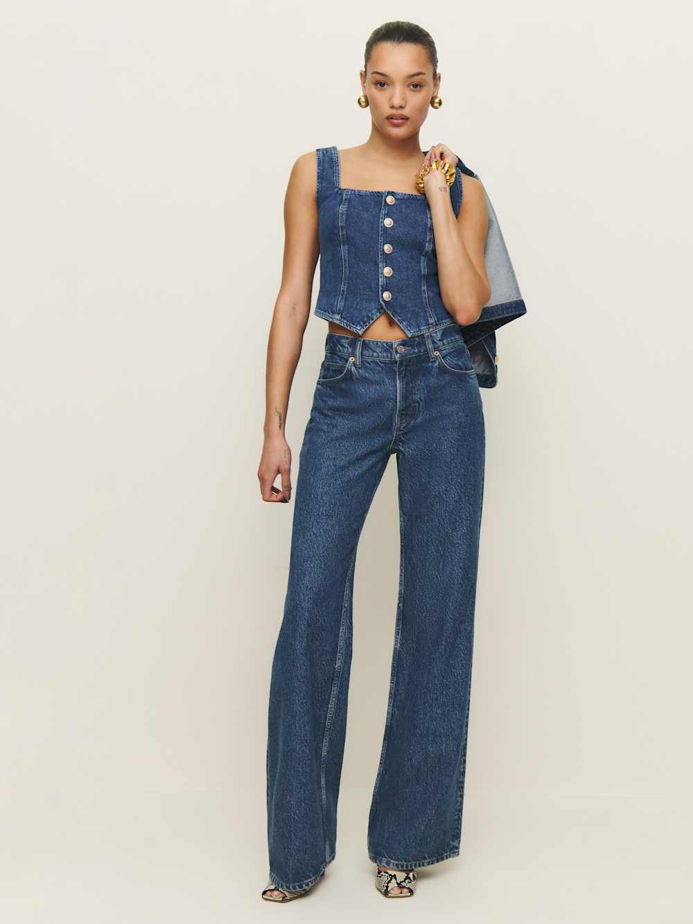 Reformation Bo Denim Top - Keila