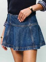 Reformation Bentley Denim Mini Skirt - Cleary