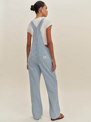 Reformation Arlo Denim Overalls - Island Stripe