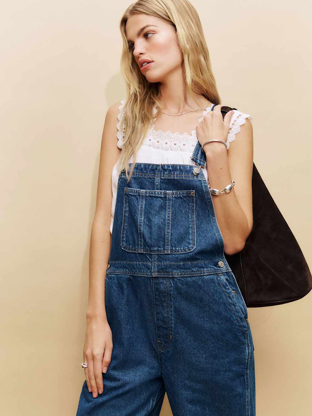 Reformation Arlo Denim Overalls - Cleary