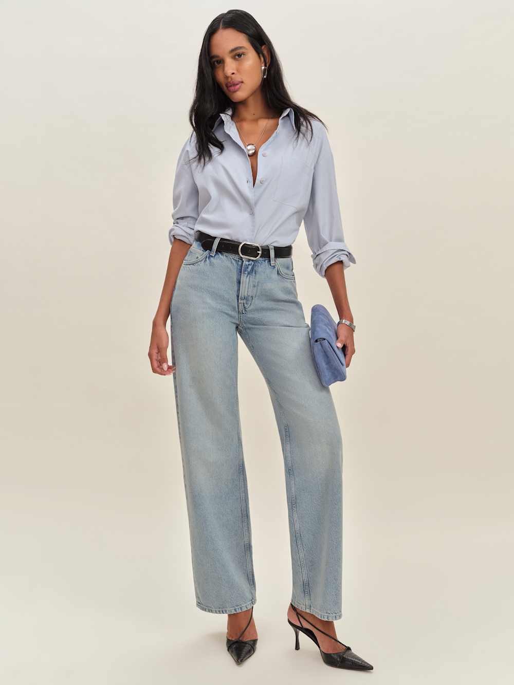 Reformation Morley V-waist Baggy Jeans - Burnett