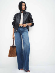 Reformation Greta Super Stretch Low Rise Wide Leg Jeans - Willamette