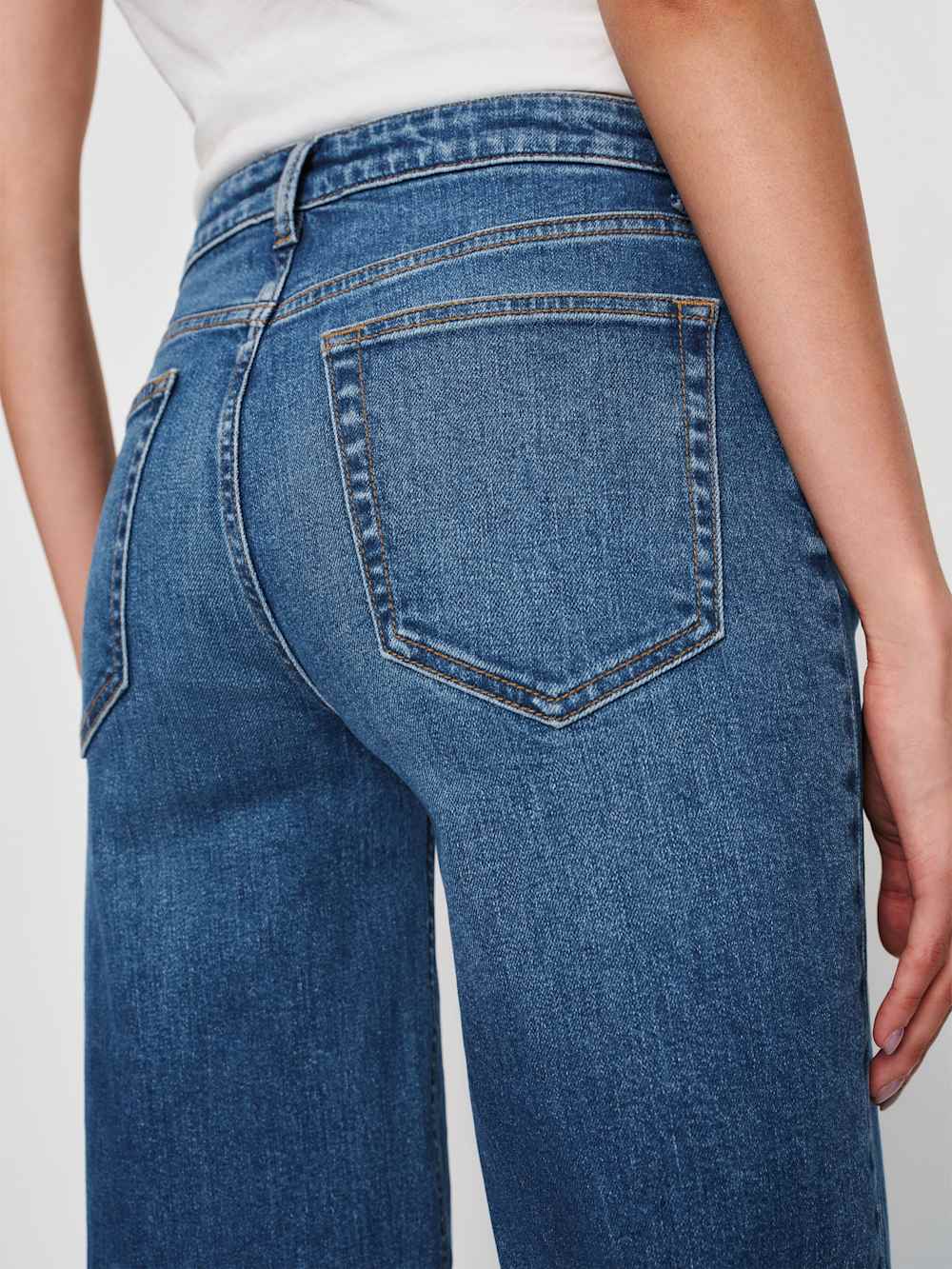 Reformation Greta Super Stretch Low Rise Wide Leg Jeans - Willamette