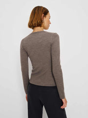 Reformation Benji Regenerative Merino Scoop Neck - Cocoa