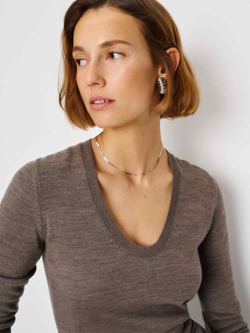 Reformation Benji Regenerative Merino Scoop Neck - Cocoa
