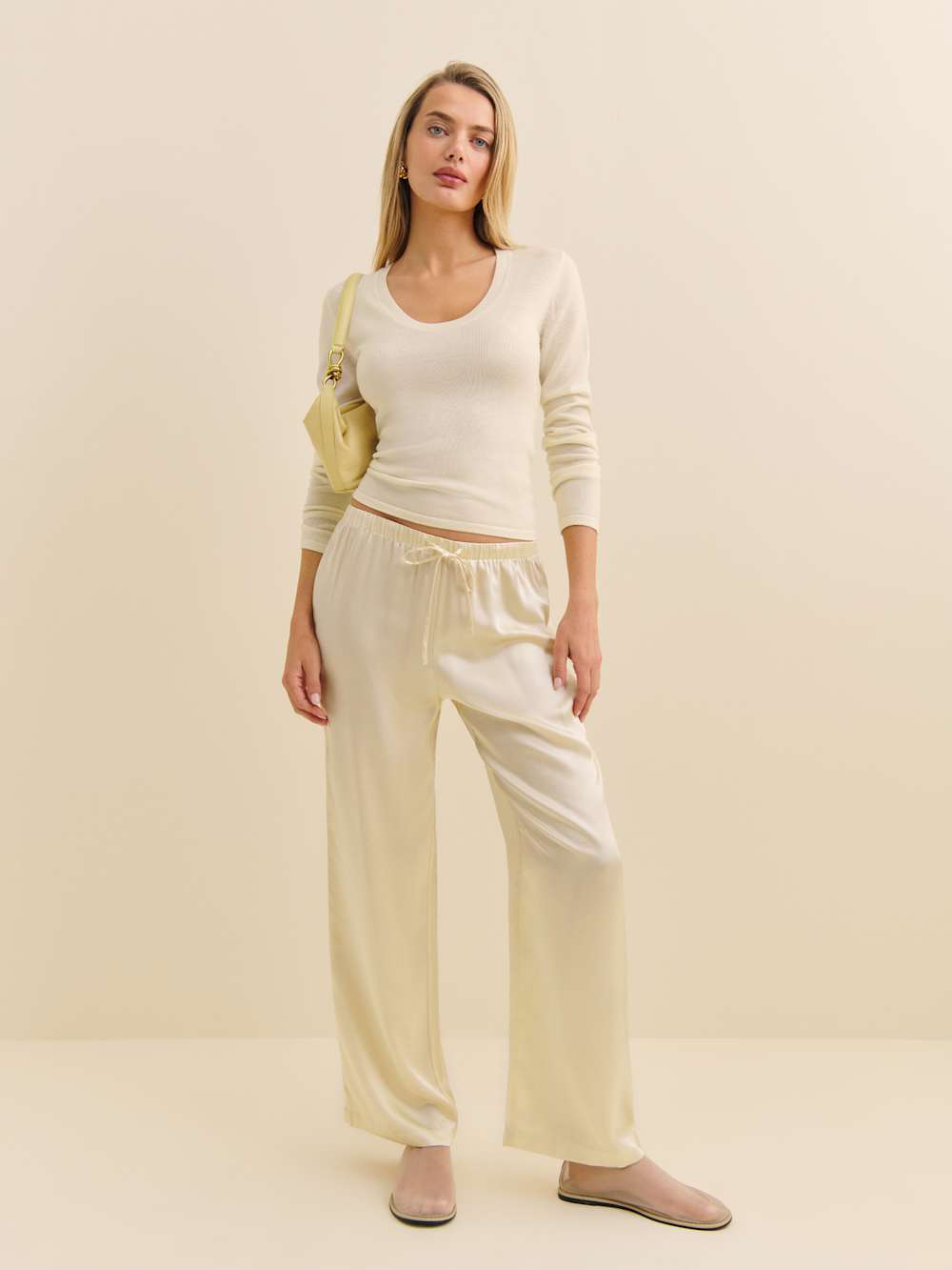 Reformation Benji Regenerative Merino Scoop Neck - Cream