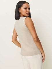 Reformation Linden Cotton Sweater Vest - Coyote