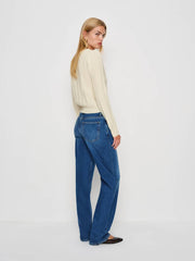 Reformation Hannah Crew Cardigan - Lemon Icing