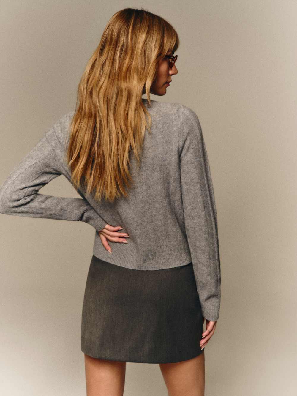 Reformation Hannah Crew Cardigan - Slate