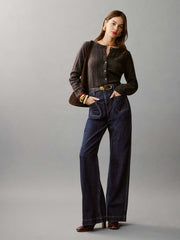 Reformation Hannah Crew Cardigan - Espresso