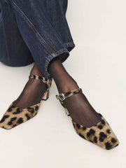 Reformation Denise Pump - Leopard Velvet