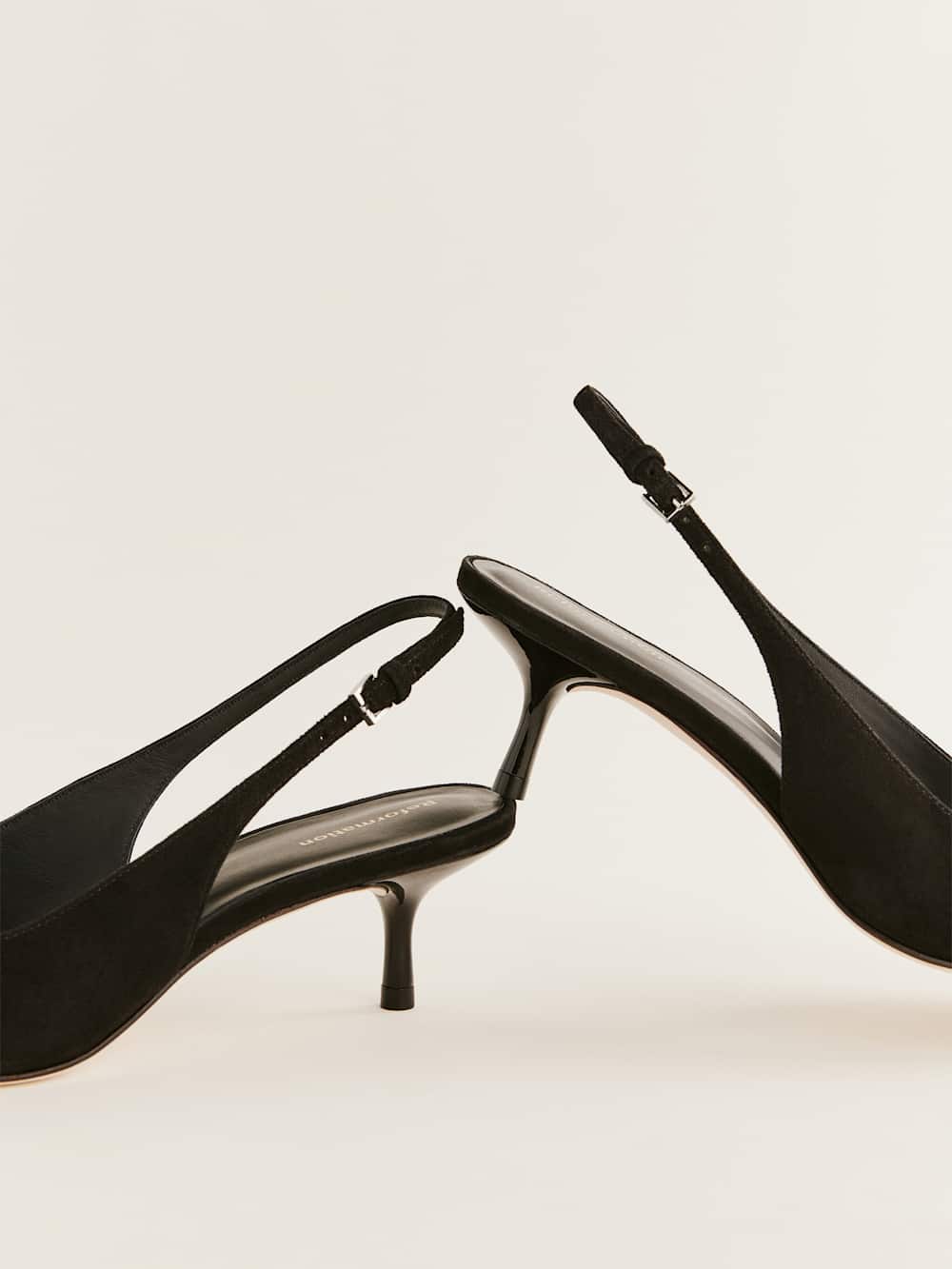 Reformation Wrenley Heeled Slingback - Black Suede
