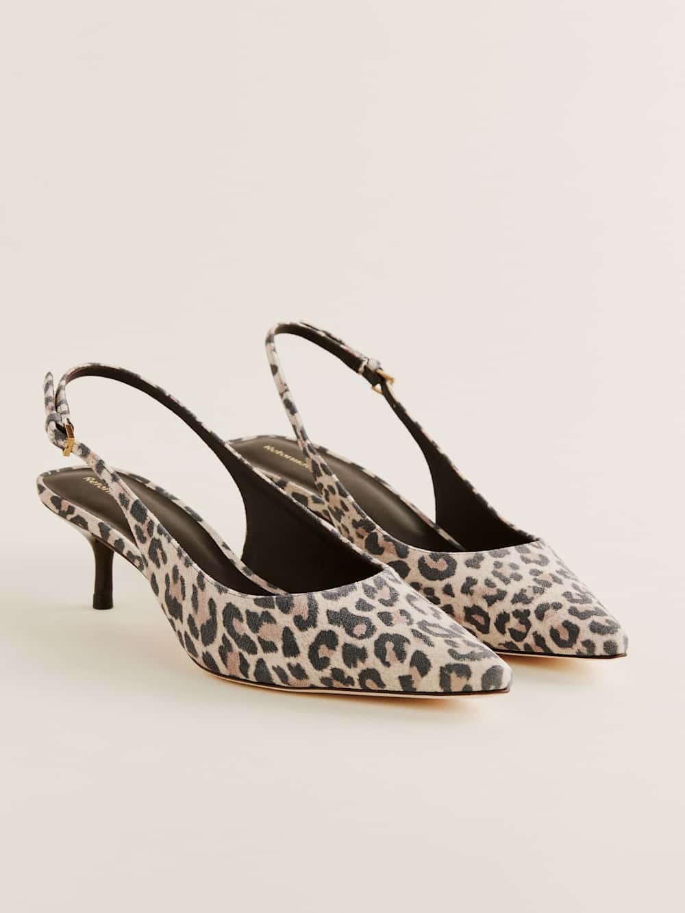 Reformation Wrenley Heeled Slingback - Leopard Suede
