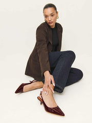 Reformation Wrenley Heeled Slingback - Wine Patent