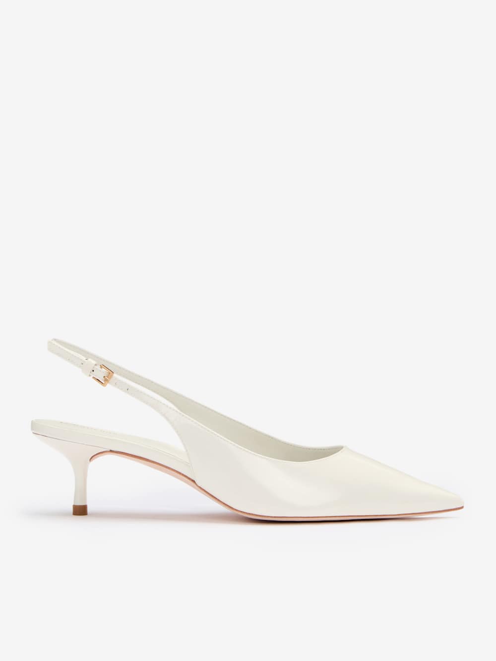 Reformation Wrenley Heeled Slingback - White Patent