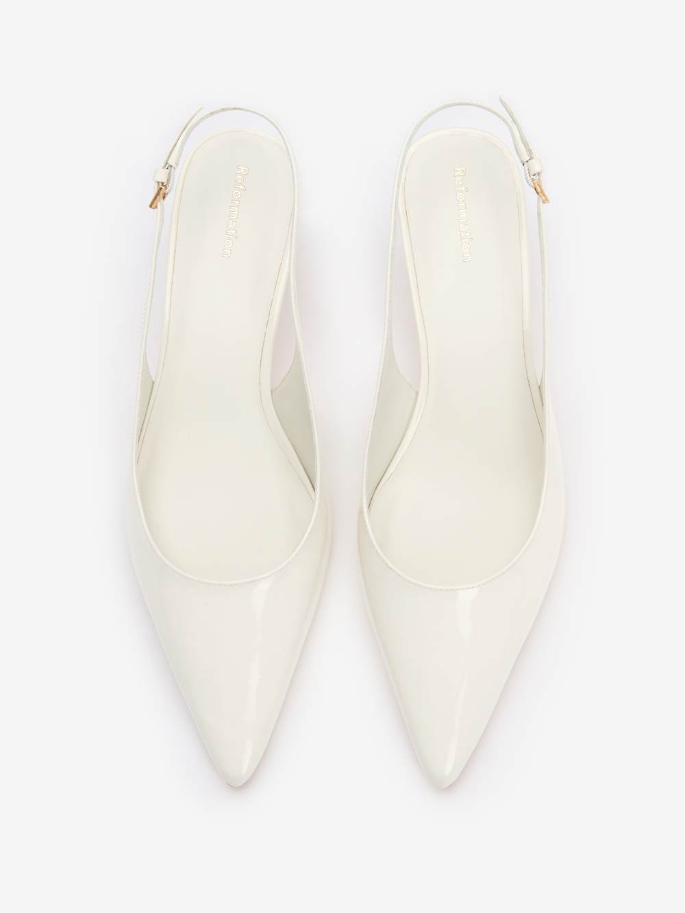 Reformation Wrenley Heeled Slingback - White Patent