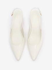 Reformation Wrenley Heeled Slingback - White Patent