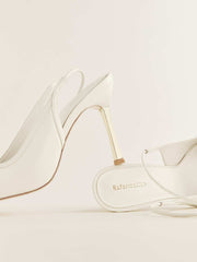 Reformation Paris Heeled Pump - Almond Leather