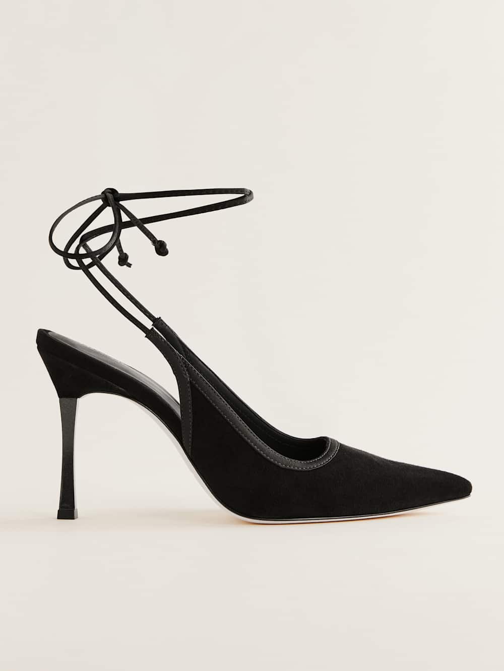 Reformation Paris Heeled Pump - Black Suede