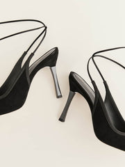 Reformation Paris Heeled Pump - Black Suede