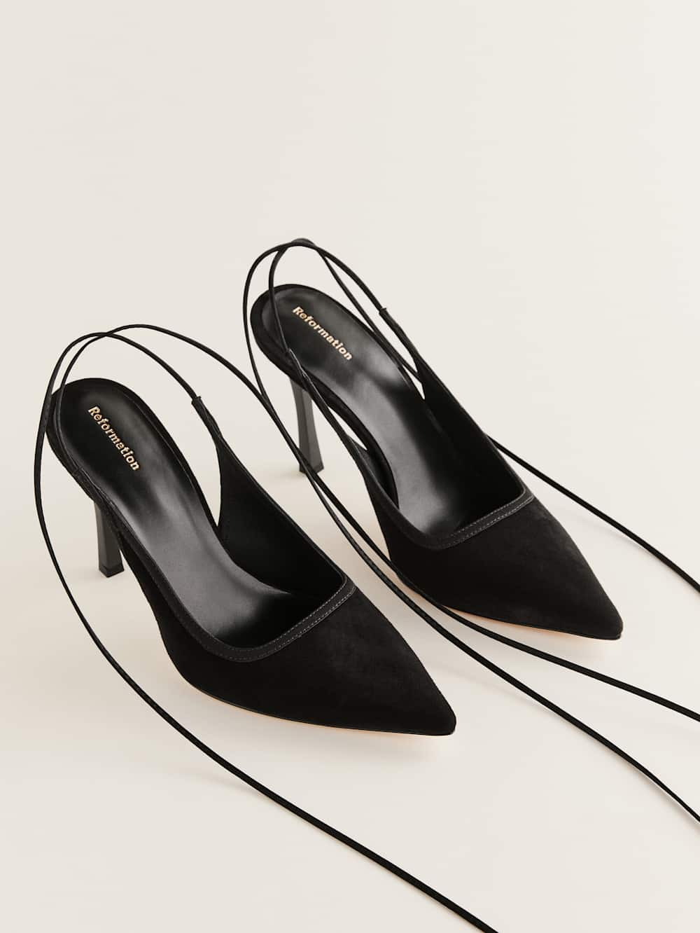 Reformation Paris Heeled Pump - Black Suede