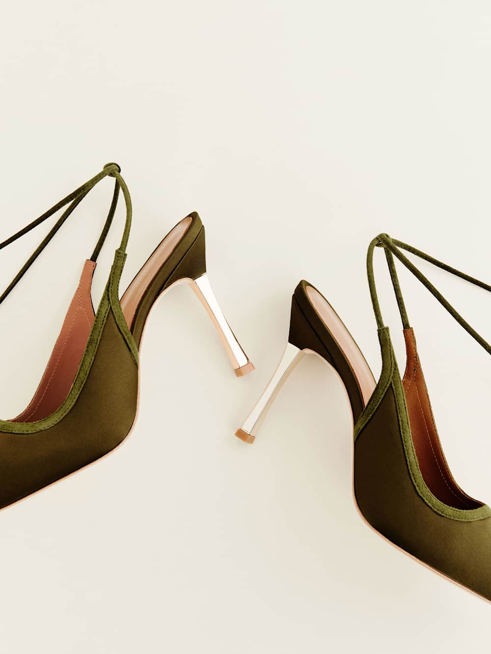Reformation Paris Heeled Pump - Pickle Satin