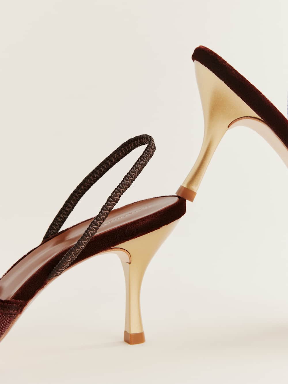 Reformation Paula Heeled Sandal - Dark Cherry Mesh