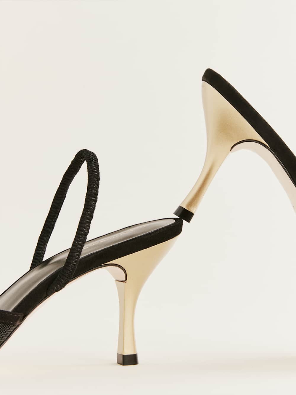 Reformation Paula Heeled Sandal - Black Mesh