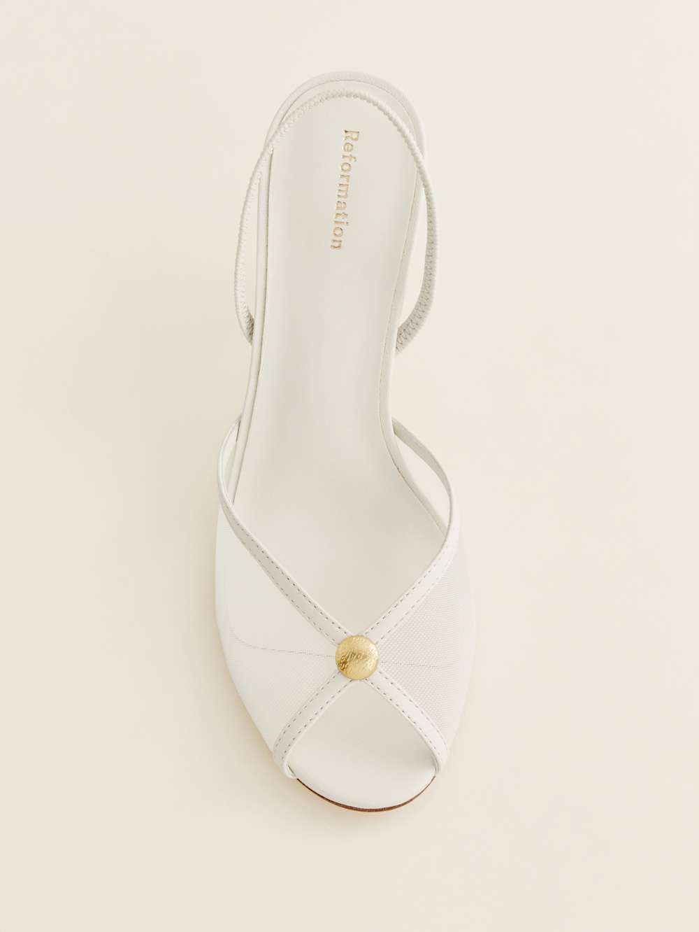 Reformation Paula Heeled Sandal - White Mesh