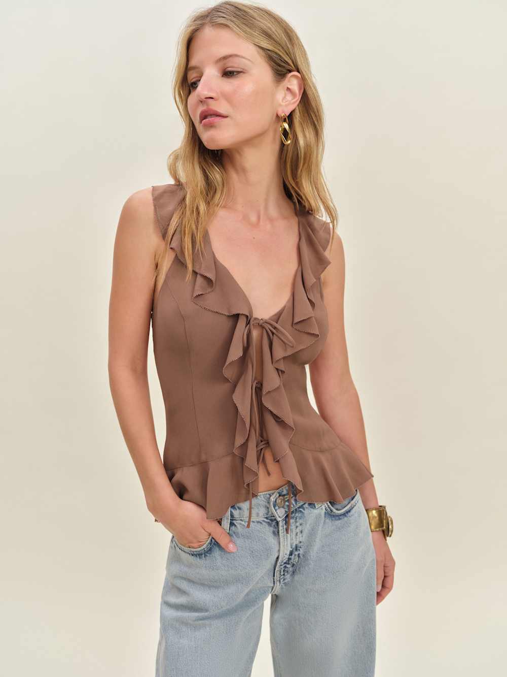Reformation Paulette Top - Mink