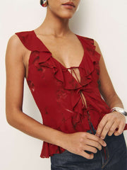 Reformation Paulette Top - Vermillion