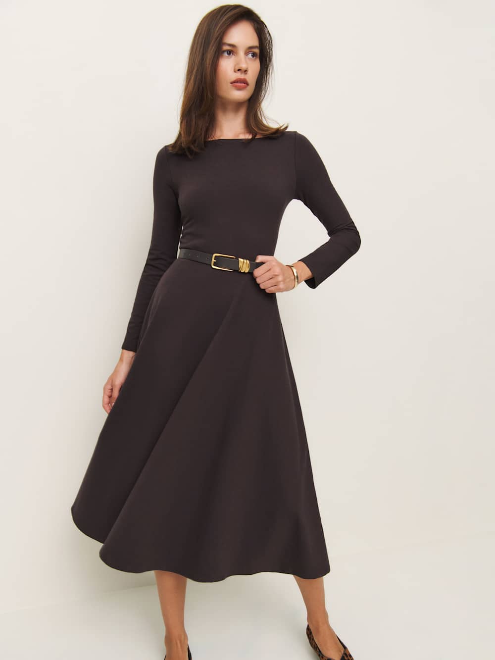 Reformation Wiley Knit Dress - Black Currant