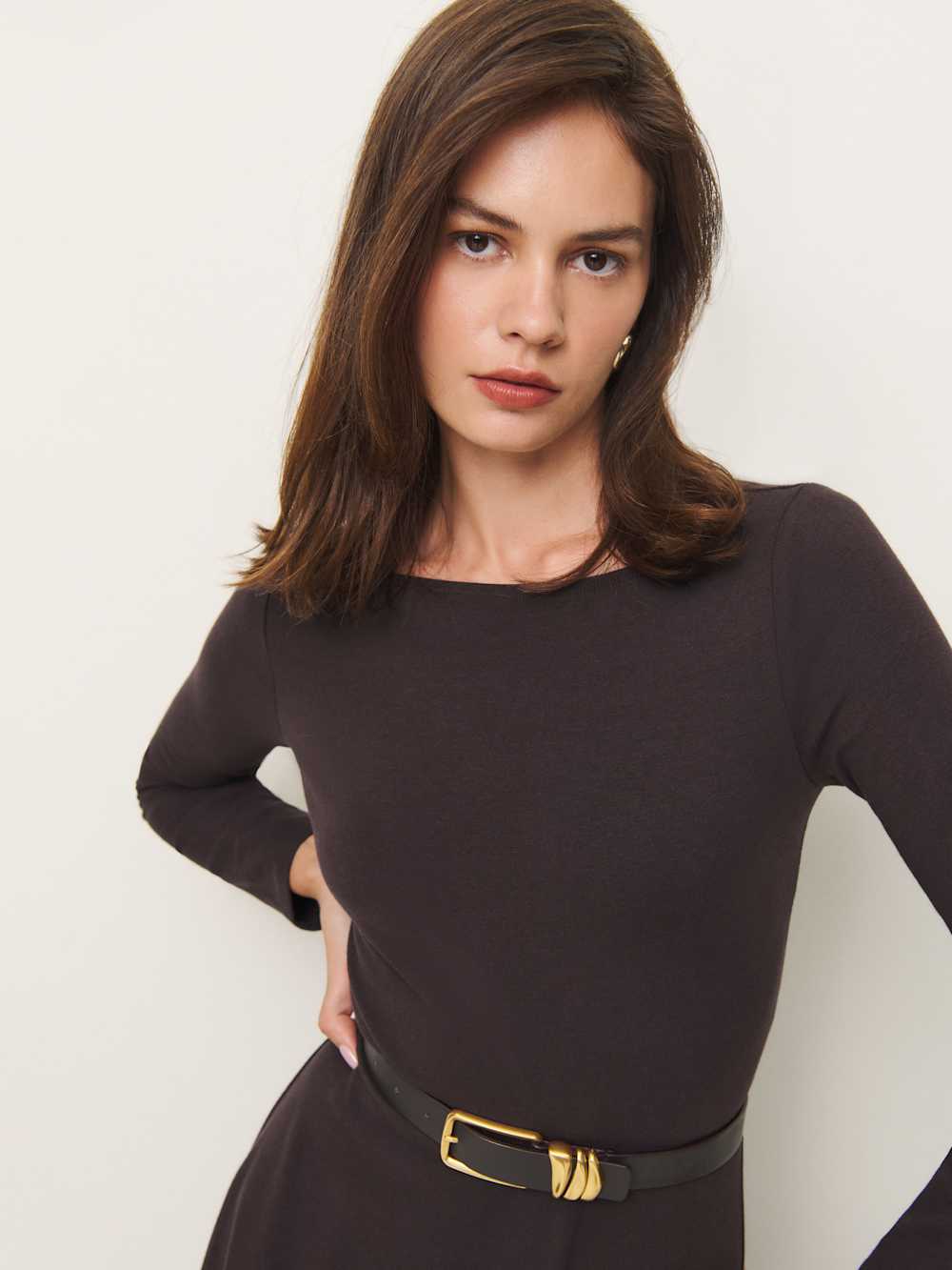 Reformation Wiley Knit Dress - Black Currant