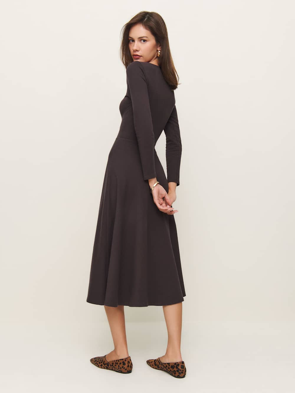 Reformation Wiley Knit Dress - Black Currant