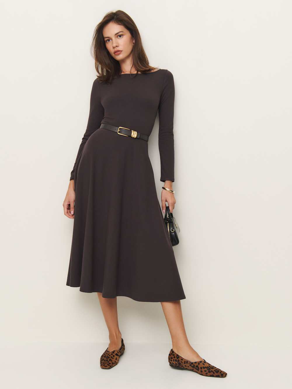 Reformation Wiley Knit Dress - Black Currant