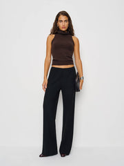 Reformation Gale Mid Rise Bias Pant - Black