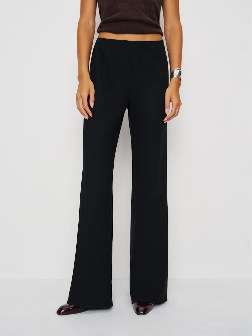 Reformation Gale Mid Rise Bias Pant - Black