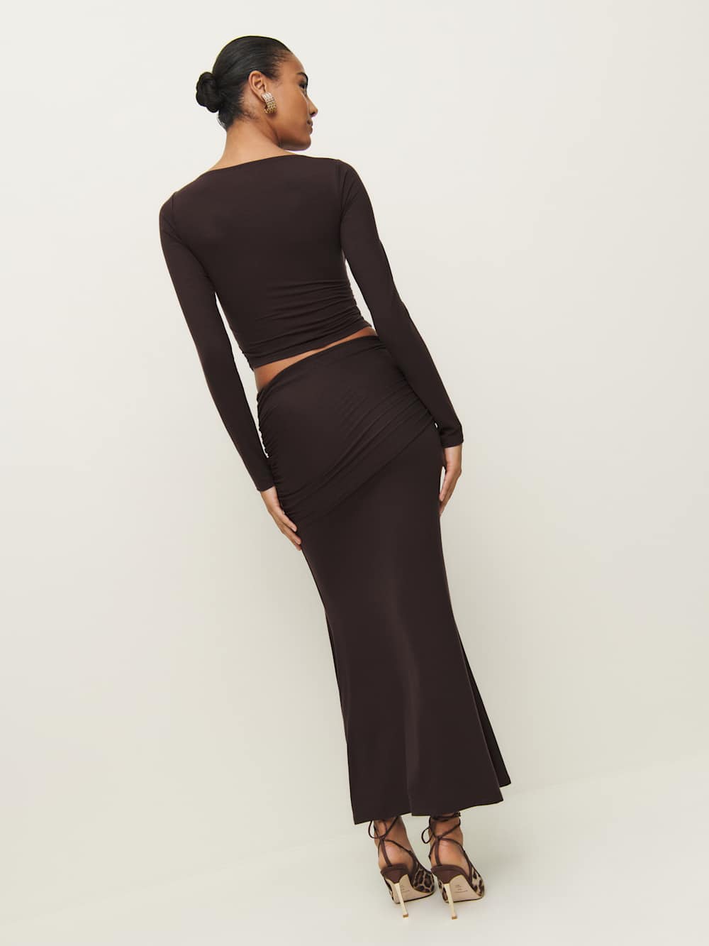 Reformation Emi Knit Two Piece - Black Currant