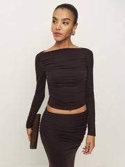 Reformation Emi Knit Two Piece - Black Currant