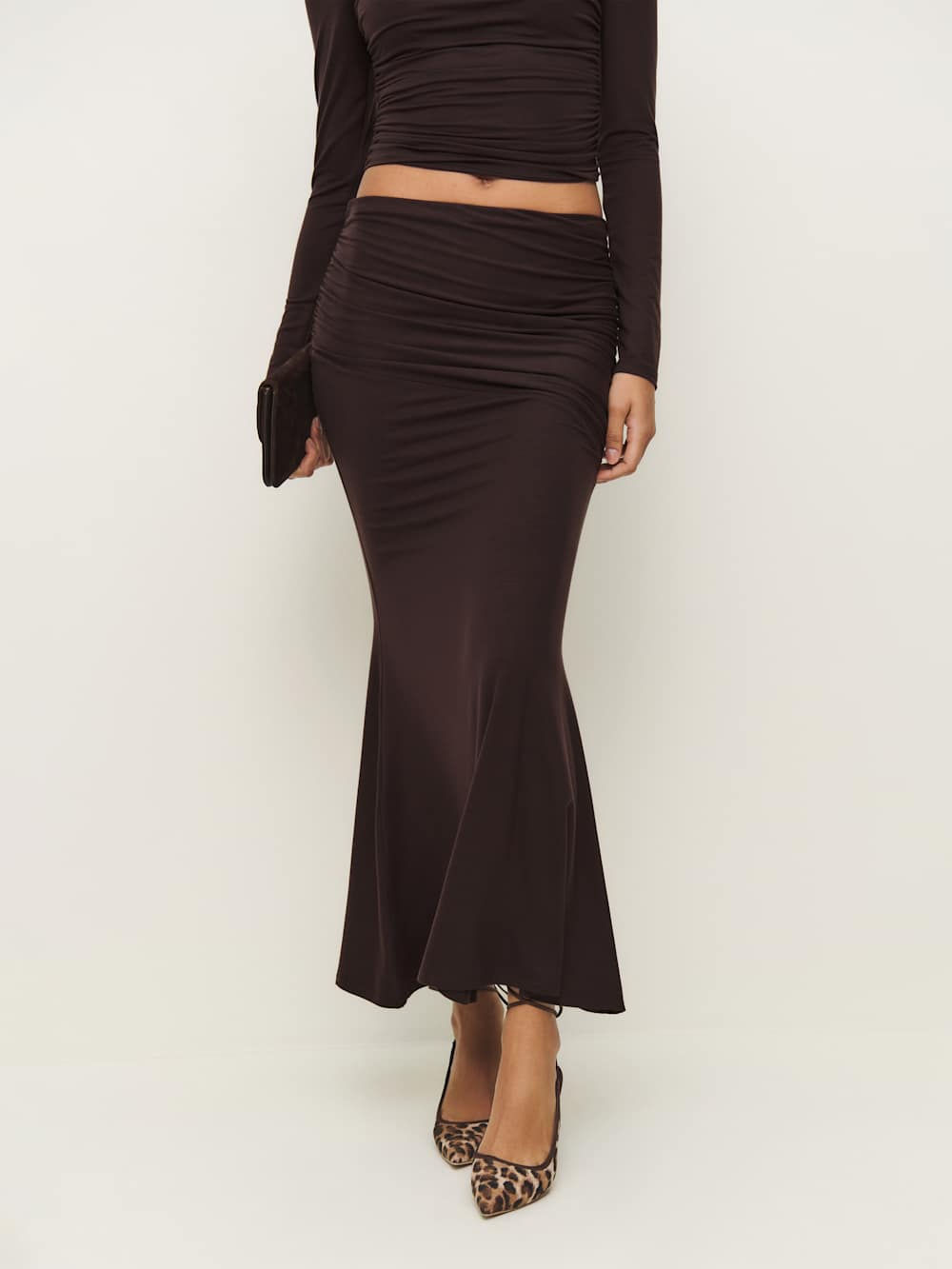 Reformation Emi Knit Two Piece - Black Currant