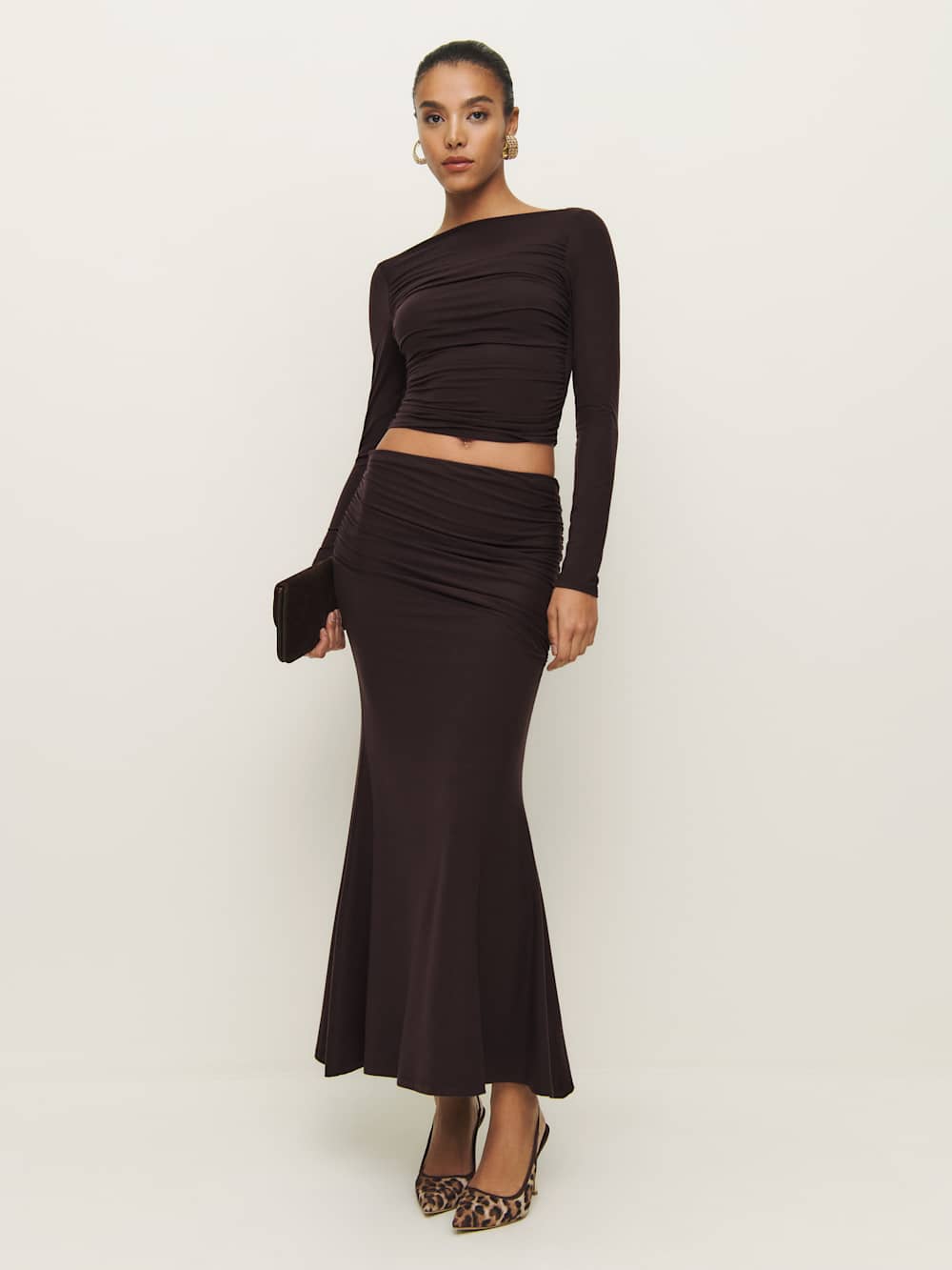Reformation Emi Knit Two Piece - Black Currant