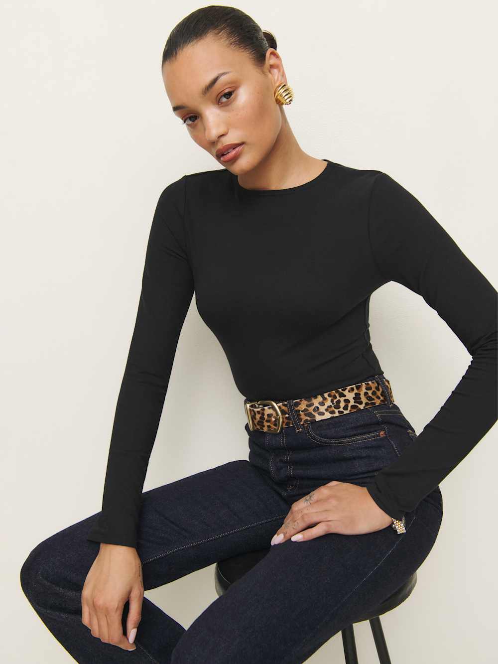 Reformation Emma Knit Bodysuit - Black