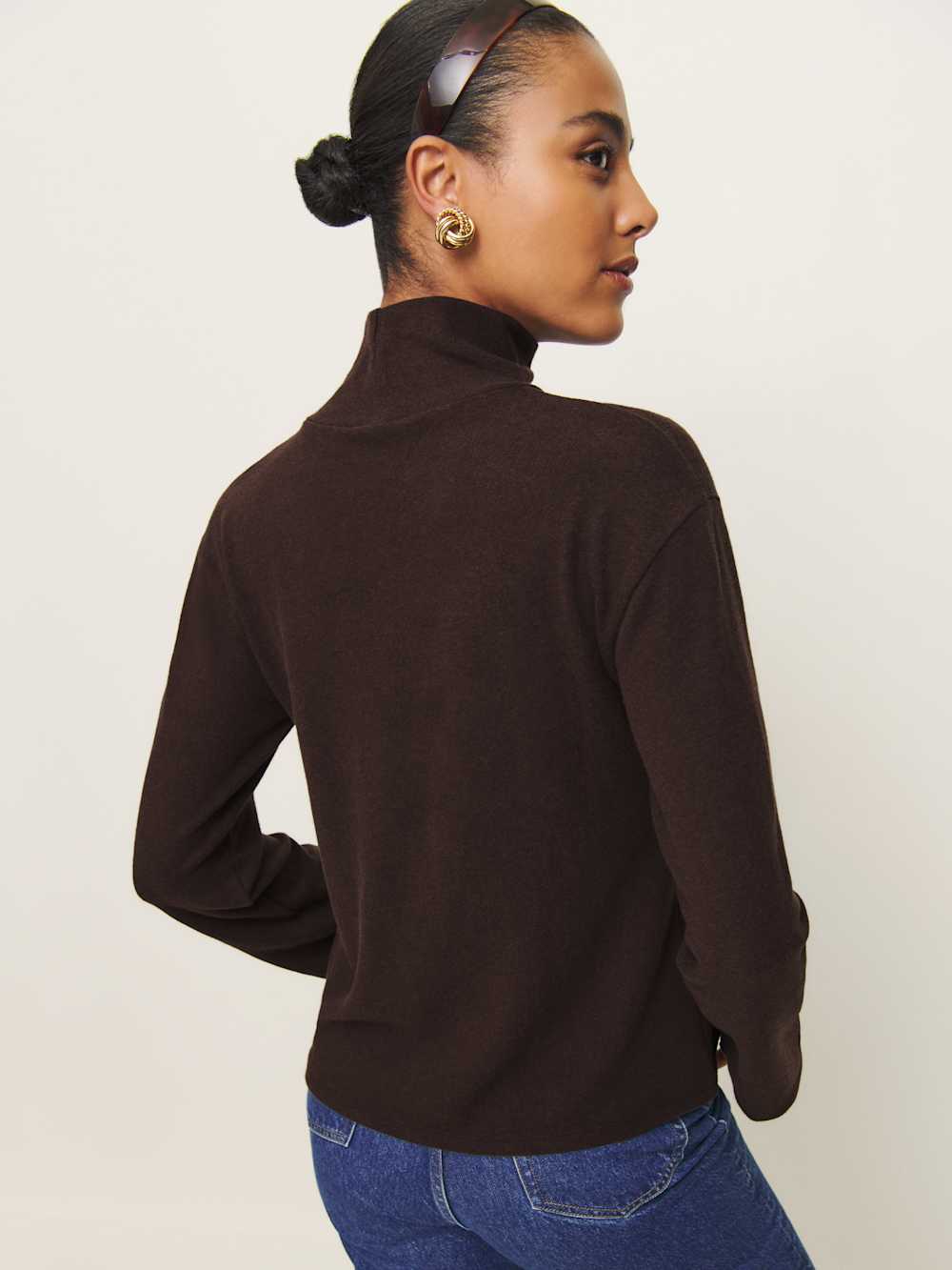 Reformation Anya Knit Top - Mole