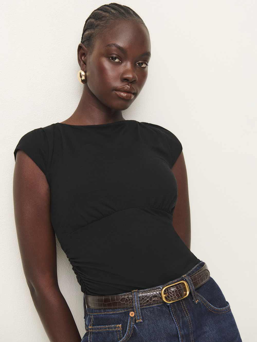 Reformation Madelyn Knit Top - Black