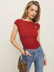 Reformation Madelyn Knit Top - Sundried Tomato