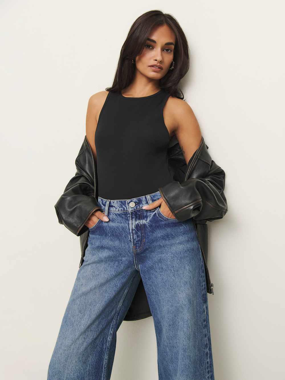 Reformation Leni Knit Bodysuit - Black