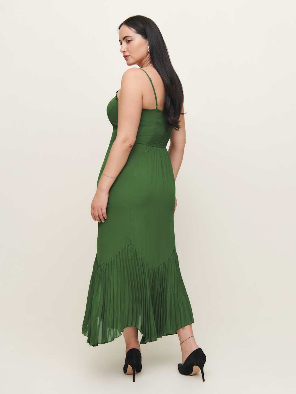 Reformation Aiko Dress Es - Moss