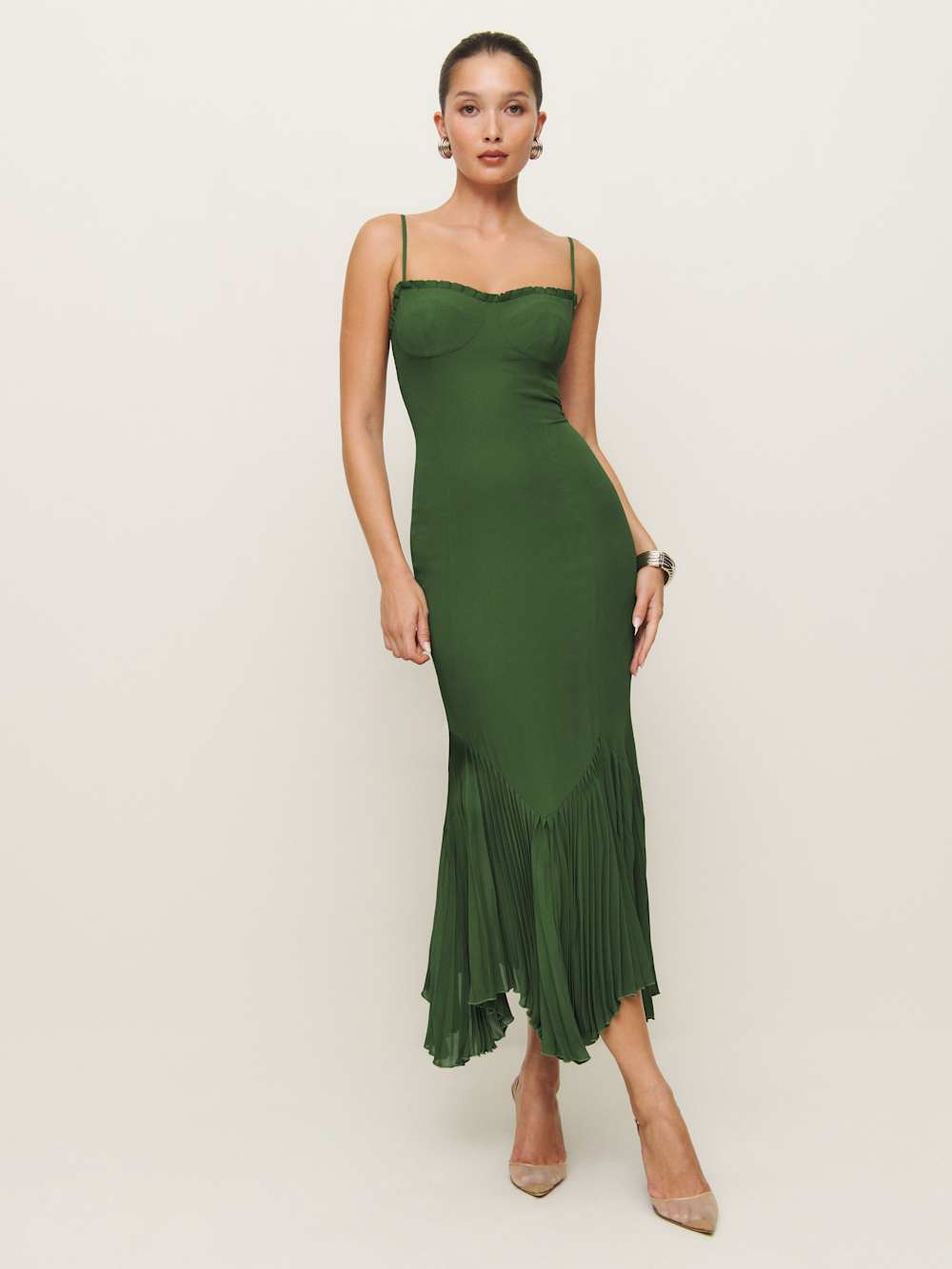 Reformation Petites Aiko Dress - Moss